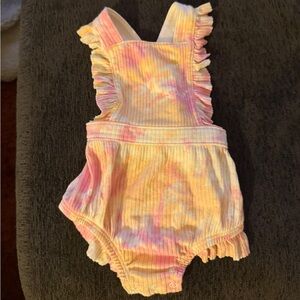 Cat & Jack Pink and Yellow Ruffled Bodysuit